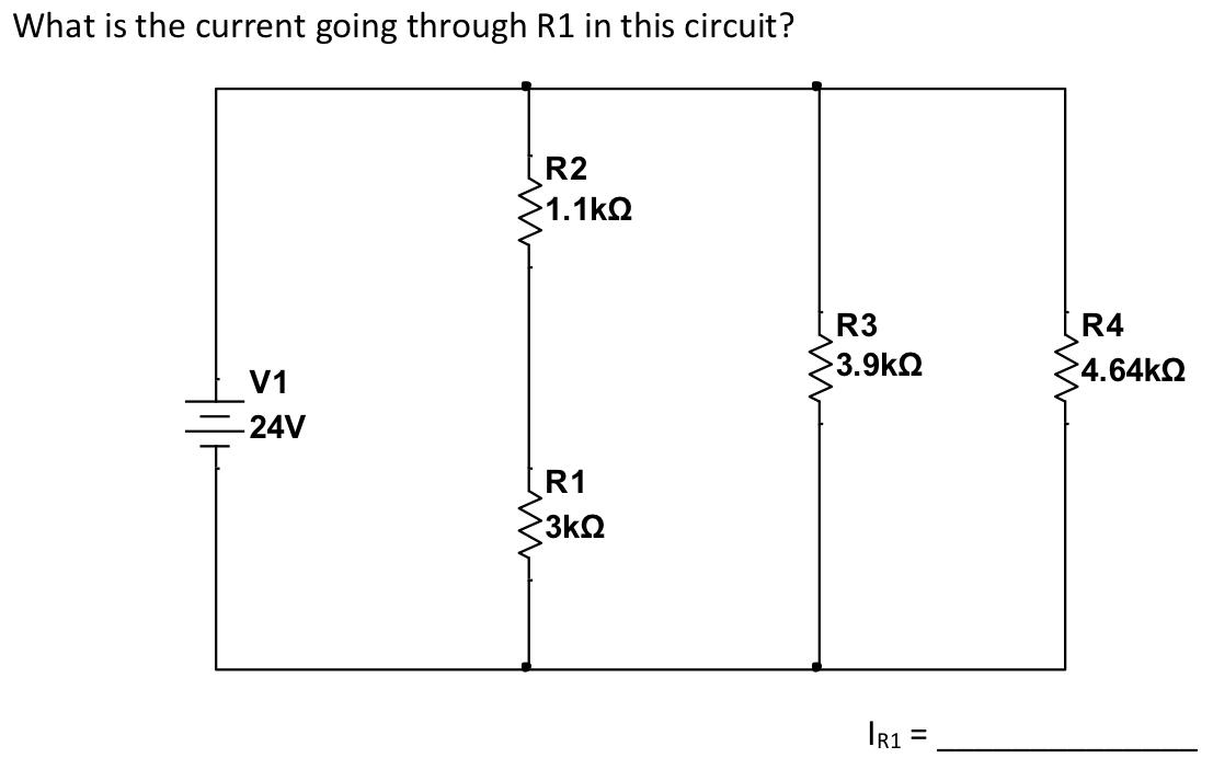 Solved What is the current going through R1 in this circuit? | Chegg.com