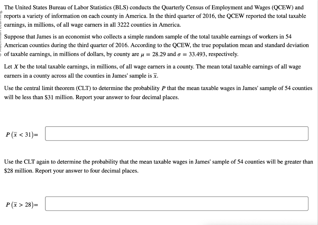 Solved The United States Bureau Of Labor Statistics (BLS) | Chegg.com