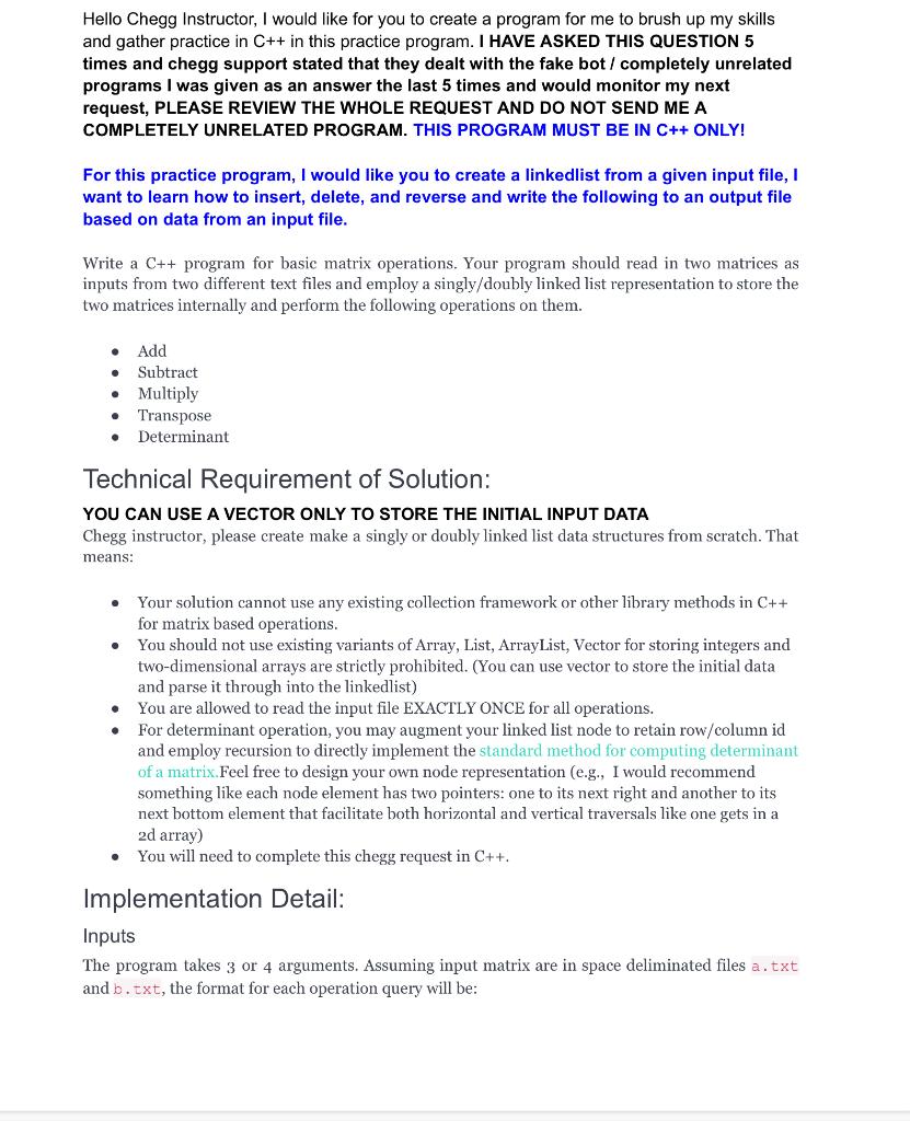 Solved Hello Chegg Instructor, I would like for you to | Chegg.com