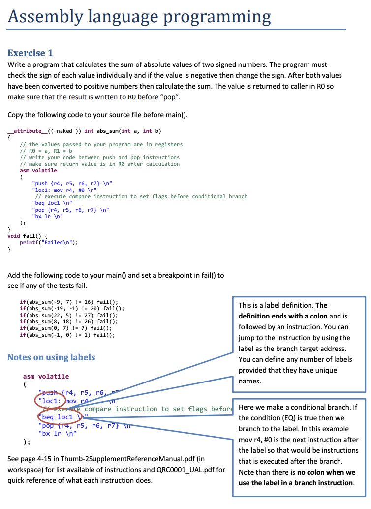 Solved Assembly Language Programming Exercise 1 Write A | Chegg.com