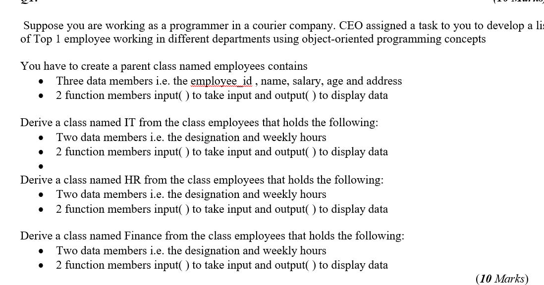 Solved Suppose you are working as a programmer in a courier | Chegg.com