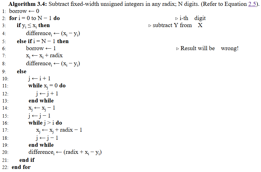 Solved Subtract fixed-width unsigned integers in any radix; N | Chegg.com