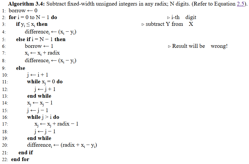 Solved Subtract ﬁxed-width unsigned integers in any radix; N | Chegg.com