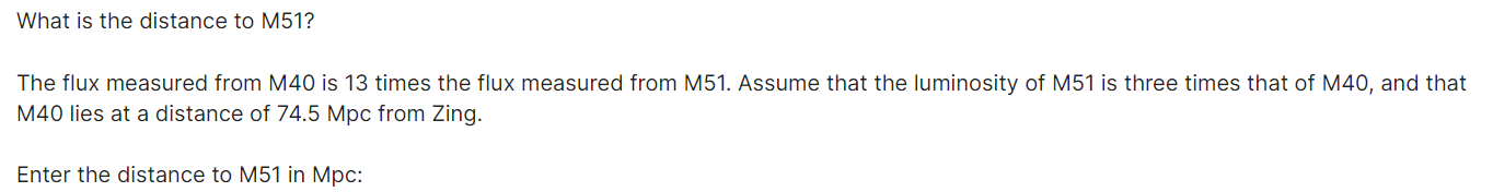 What is the distance to M51? The flux measured from | Chegg.com