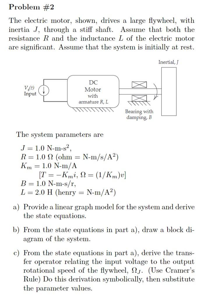 Solved Problem \2 The electric motor, shown, drives a large