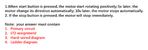 Solved 1.When start button is pressed, the motor start | Chegg.com