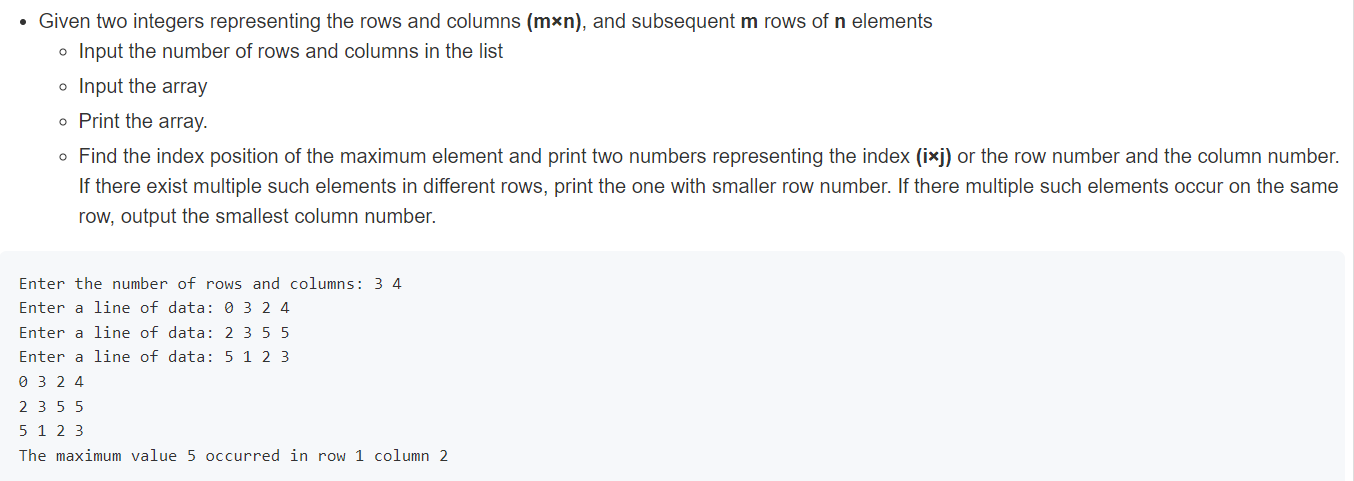 Solved Given two integers representing the rows and Chegg