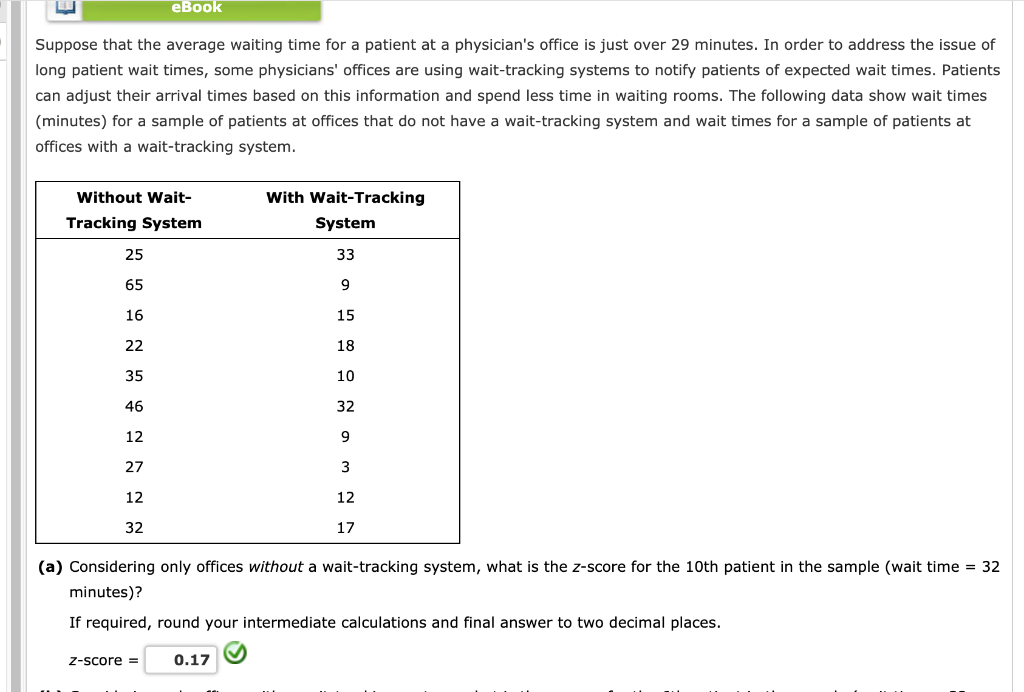 Solved eBook Suppose that the average waiting time for a