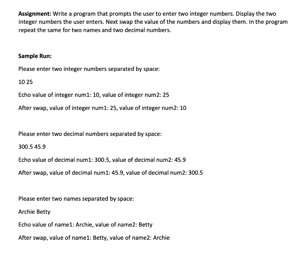 Solved Assignment: Write a program that prompts the user to | Chegg.com