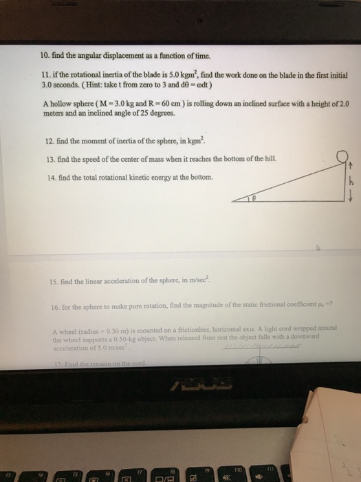 Solved Find the angular displacement as a function of time. | Chegg.com