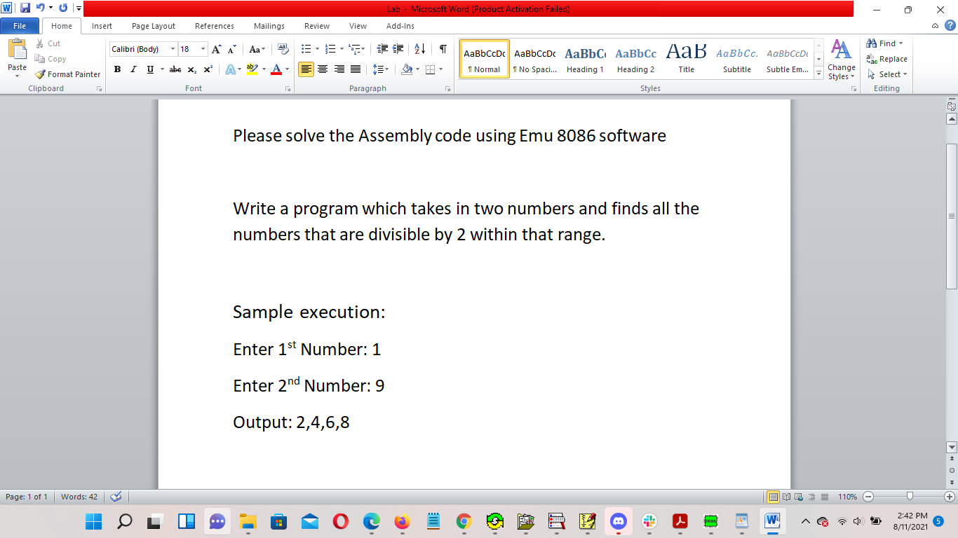 Solved W9 U= Lab Microsoft Word (Product Activation