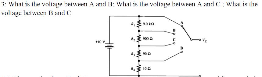 Solved 3: What Is The Voltage Between A And B: What Is The | Chegg.com