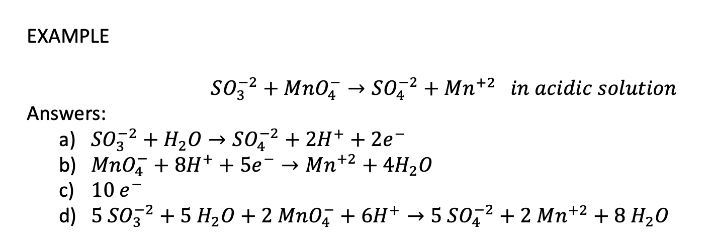 Solved For each reaction; a) write the oxidation half | Chegg.com