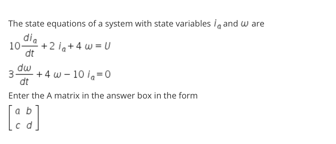 Solved The state equations of a system with state variables | Chegg.com