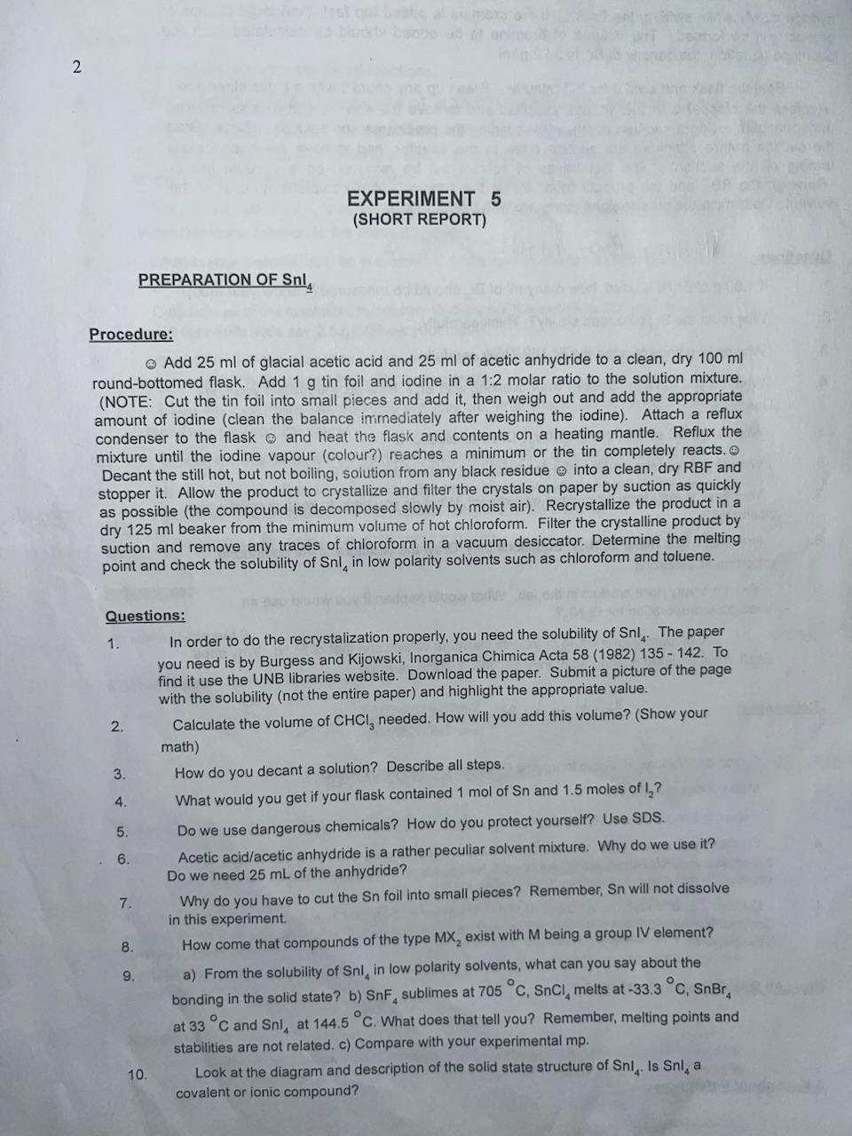 Solved Procedure Add 25ml Of Glacial Acetic Acid And 25ml Chegg Com   PhpuN8SaE