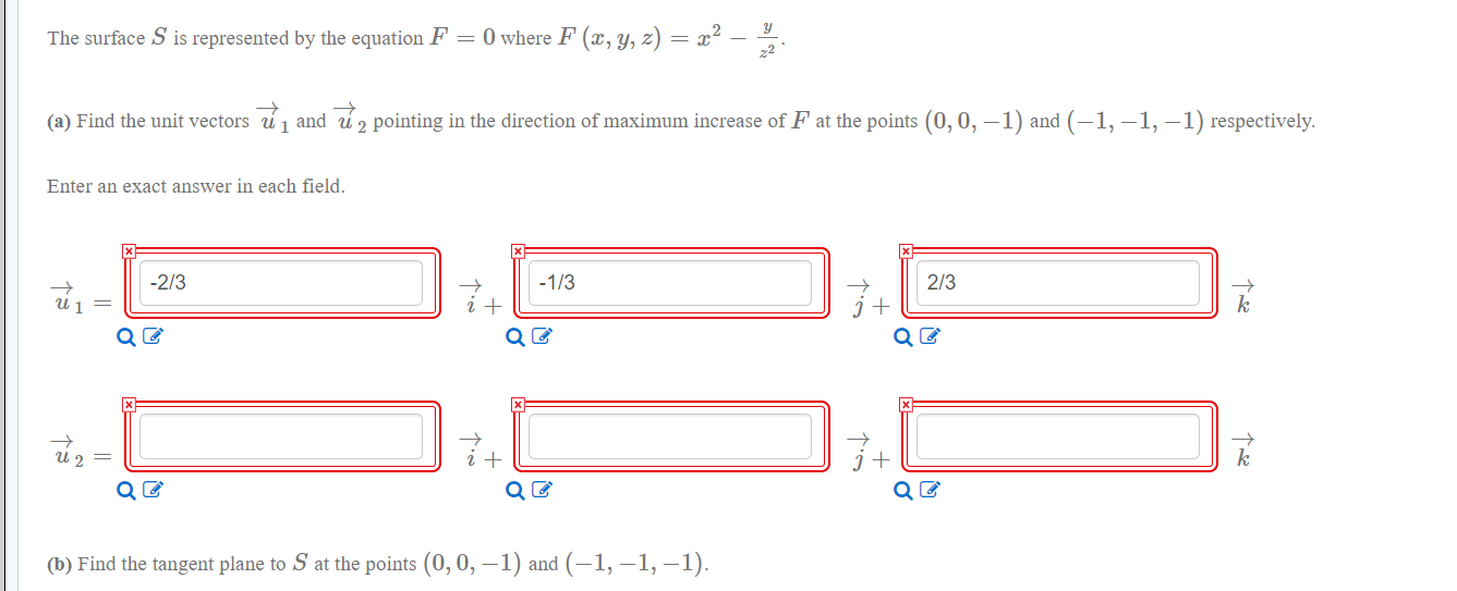 Solved The Surface S Is Represented By The Equation F 0 W Chegg Com