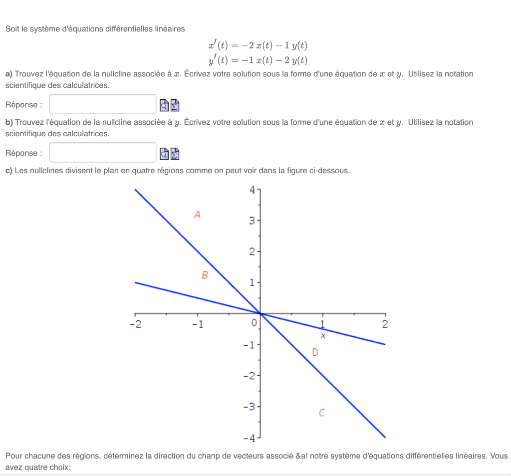 A Find The Nullcline Equation Associated With X W Chegg Com