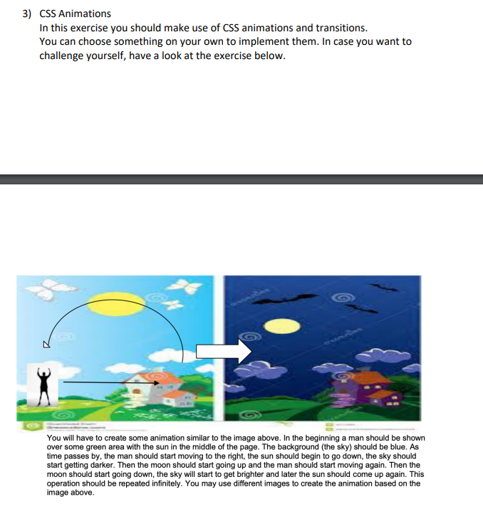 Solved 3) CSS Animations In this exercise you should make | Chegg.com