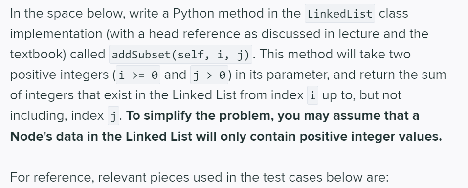 Solved In the space below, write a Python method in the | Chegg.com