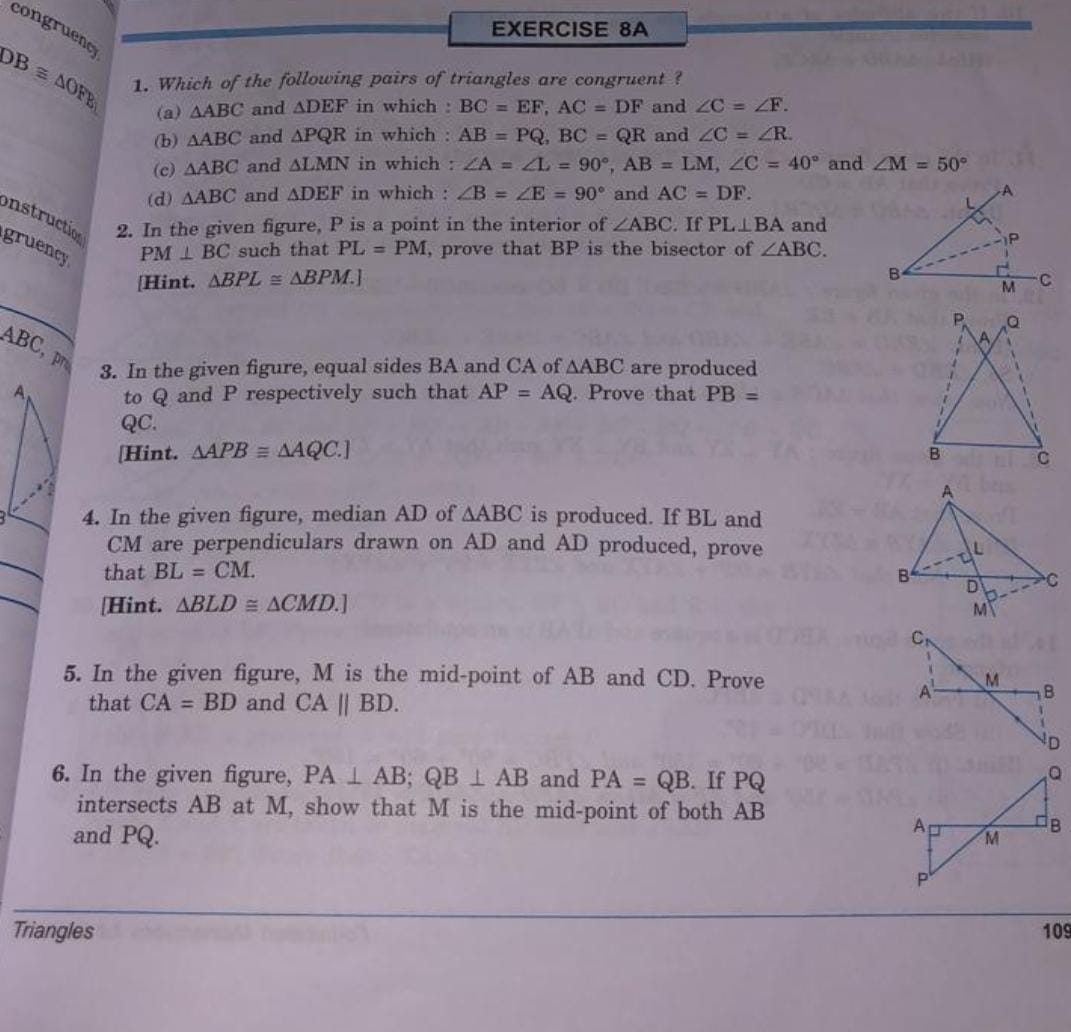 Solved 1. Which of the following pairs of triangles are | Chegg.com