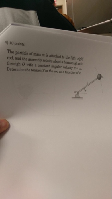 Solved 4) 10 points The particle of mass m is attached to | Chegg.com