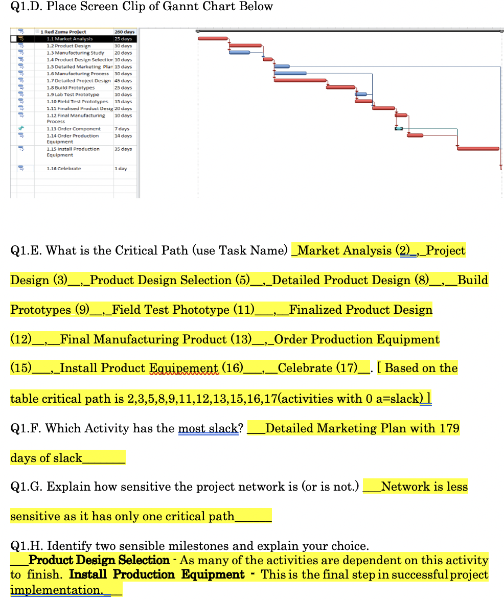 Q1.B. When is the Project to be Completed? 01/08/2016 | Chegg.com
