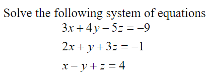 Solved Solve the following system of equations 3x + 4y – 5= | Chegg.com