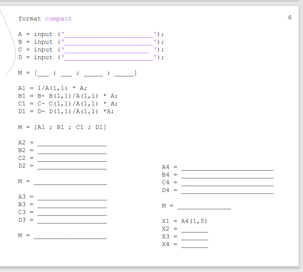 Solved Make code script with this given following the gauss | Chegg.com