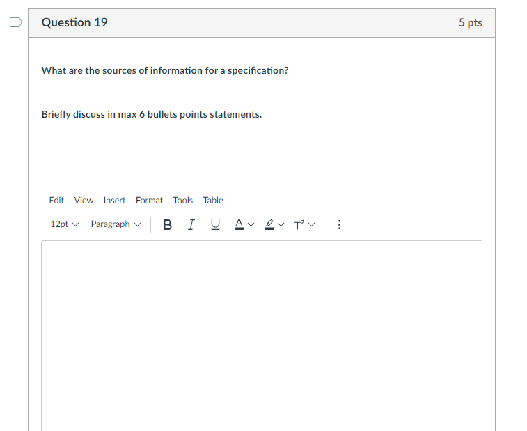 Solved Question 19 5 pts What are the sources of information | Chegg.com