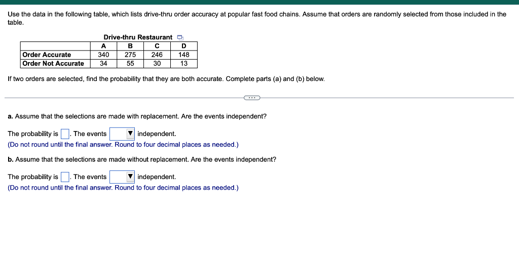 Solved Use The Data In The Following Table, Which Lists 