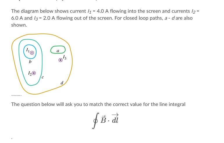 Solved The diagram below shows current /1 = 4.0 A flowing | Chegg.com