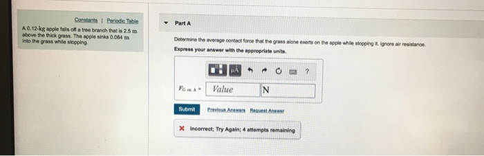 Solved Part A A 0.12-kg apple falls off a tree branch that | Chegg.com