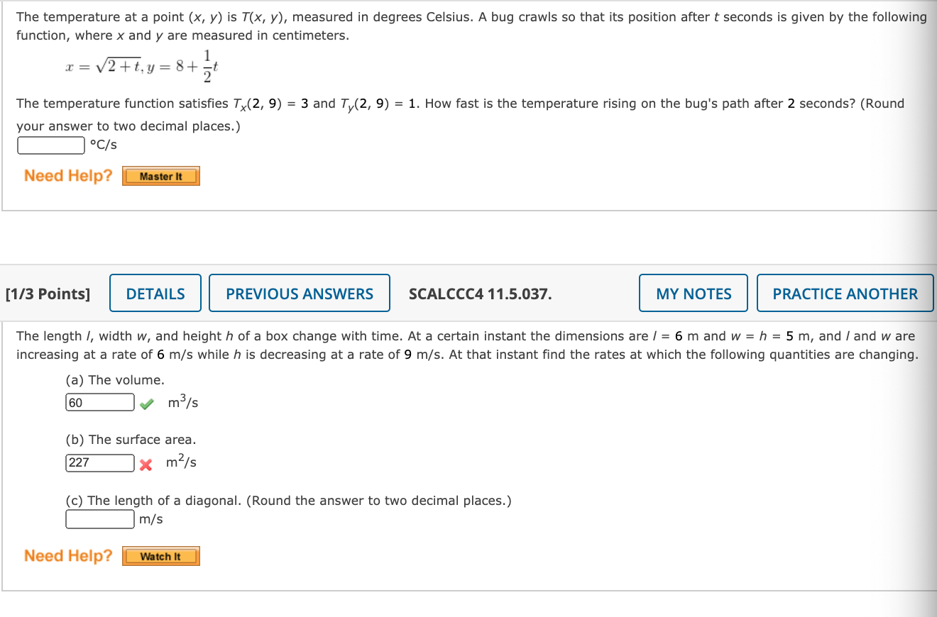 Solved The temperature at a point (x, y) is T(x, y), | Chegg.com
