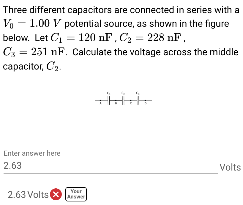 Solved Three Different Capacitors Are Connected In Series | Chegg.com