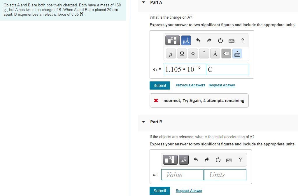 Solved Part A Objects A And B Are Both Positively Charged. | Chegg.com