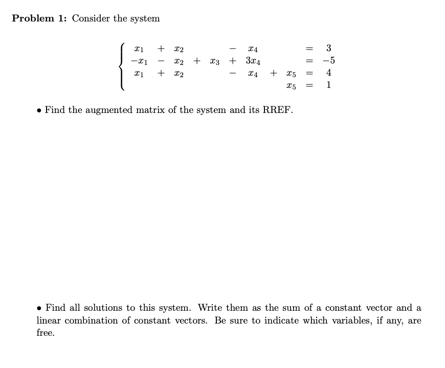 Solved Problem 1: Consider the system 11 ᏆᏎ -21 + 22 22 + 13 | Chegg.com