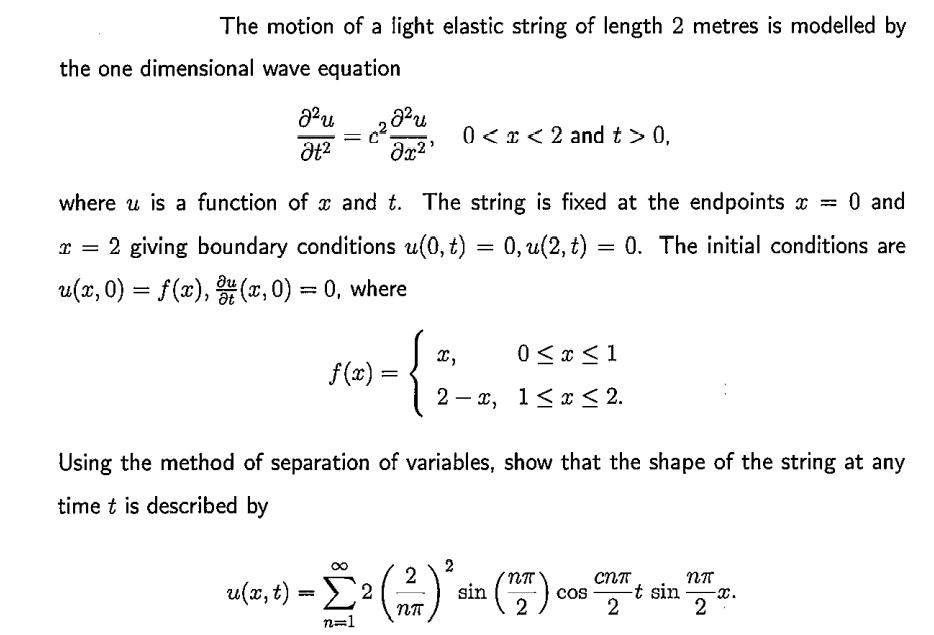 Solved The motion of a light elastic string of length 2 | Chegg.com