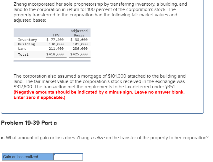 Solved Zhang incorporated her sole proprietorship by