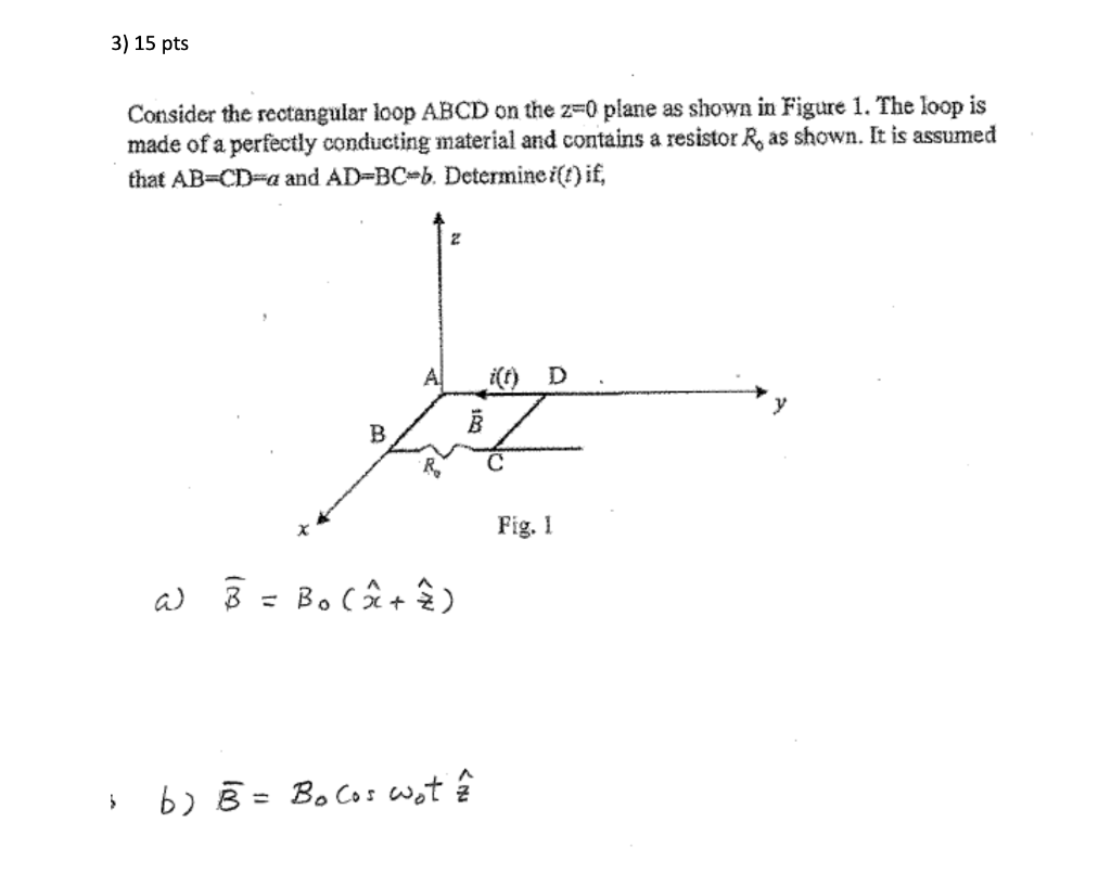 Solved 3 15 Pts Consider The Rectangular Loop Abcd On Th Chegg Com