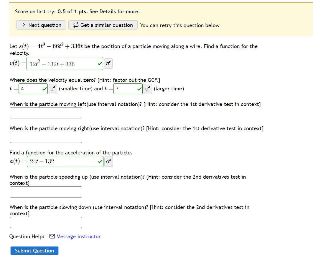 Solved Score On Last Try: 0.5 Of 1 Pts. See Details For | Chegg.com