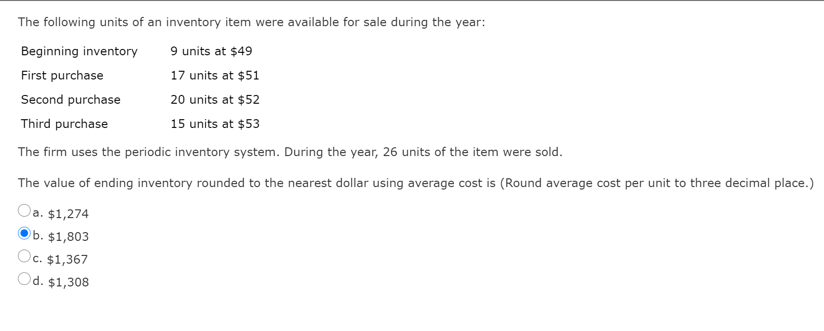 Solved The following units of an inventory item were | Chegg.com