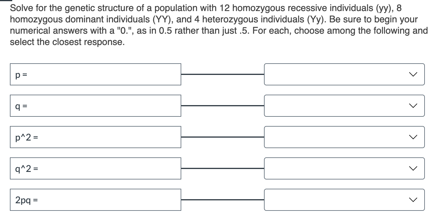 Solved Solve for the genetic structure of a population with | Chegg.com