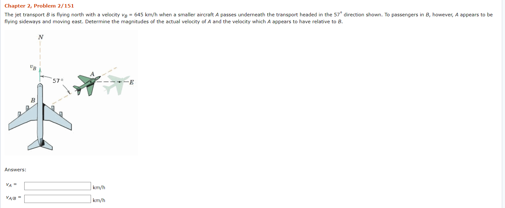Solved Chapter 2, Problem 2/151 The jet transport B is | Chegg.com