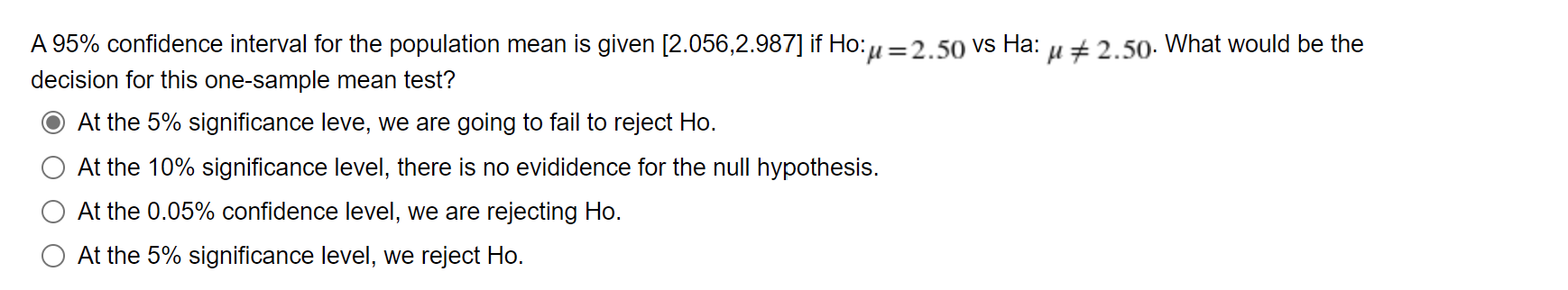 Solved = A 95% confidence interval for the population mean | Chegg.com