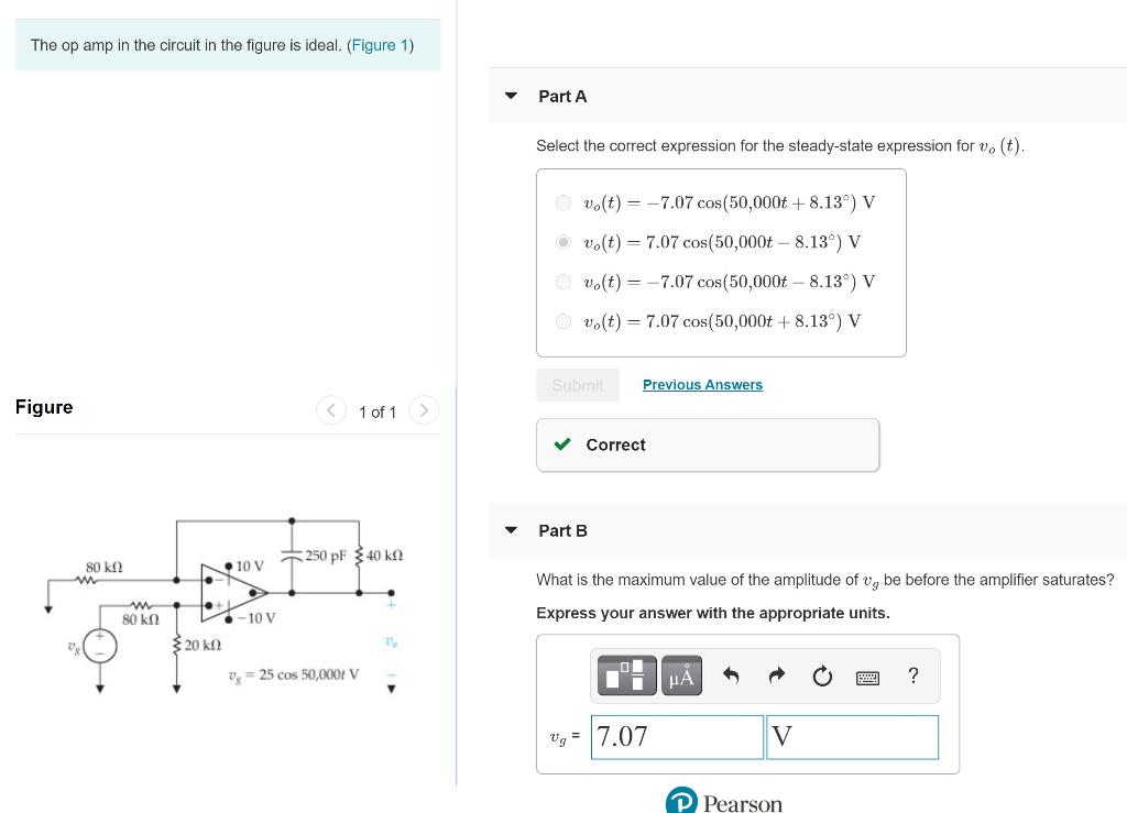 Solved The op amp in the circuit in the figure is ideal. | Chegg.com
