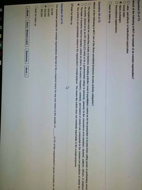 Solved Question 53 of 75 Which of the following is NOT an | Chegg.com