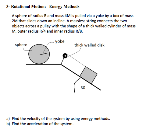 Solved 3- Rotational Motion: Energy Methods A sphere of | Chegg.com