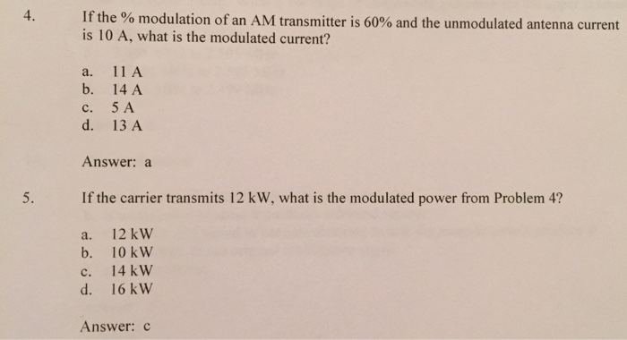 Solved If the modulation of an AM transmitter is 60% and the | Chegg.com