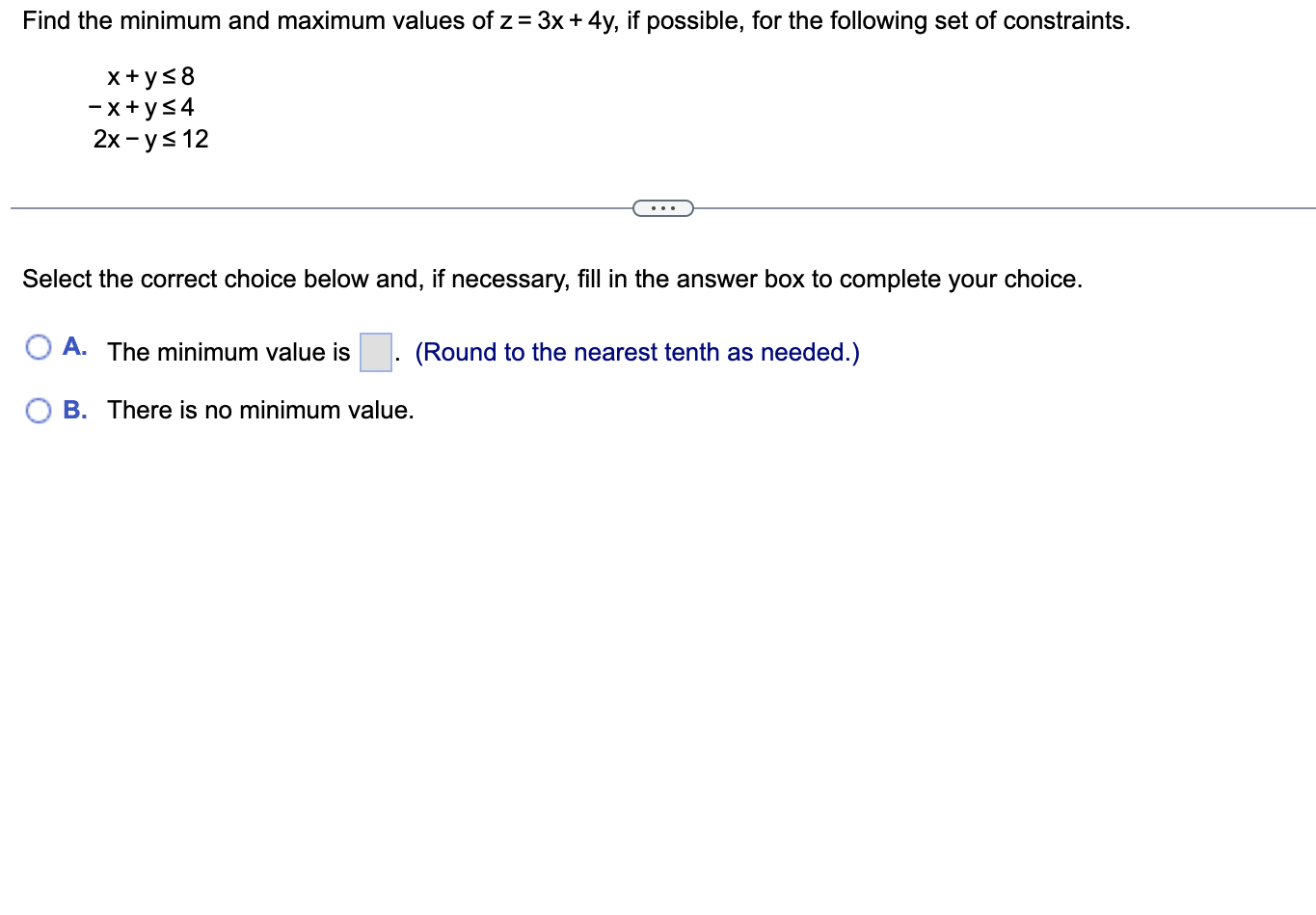 solved-find-the-minimum-and-maximum-values-of-z-3x-4y-if-chegg