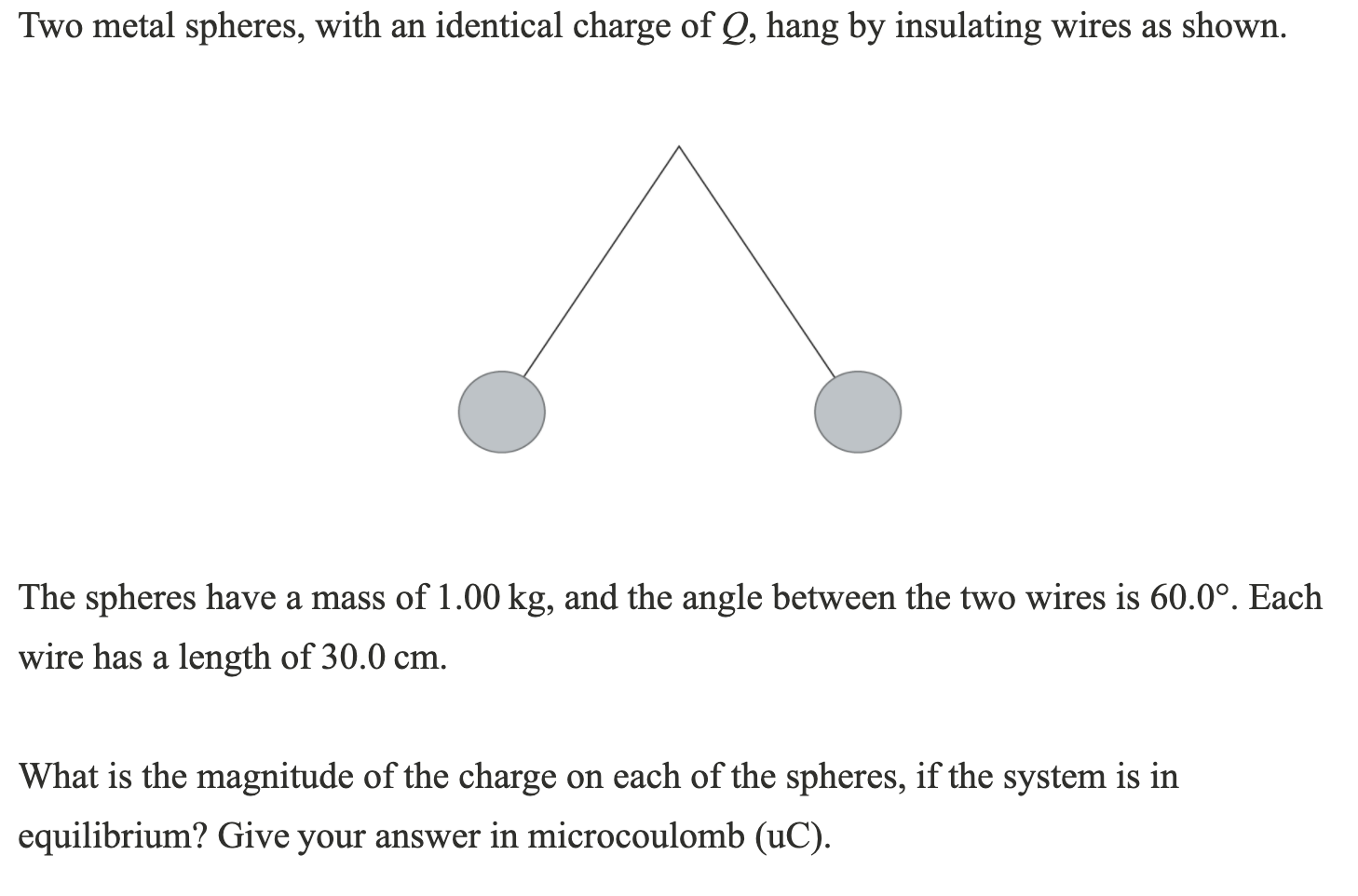 Solved Two Metal Spheres, With An Identical Charge Of Q, | Chegg.com